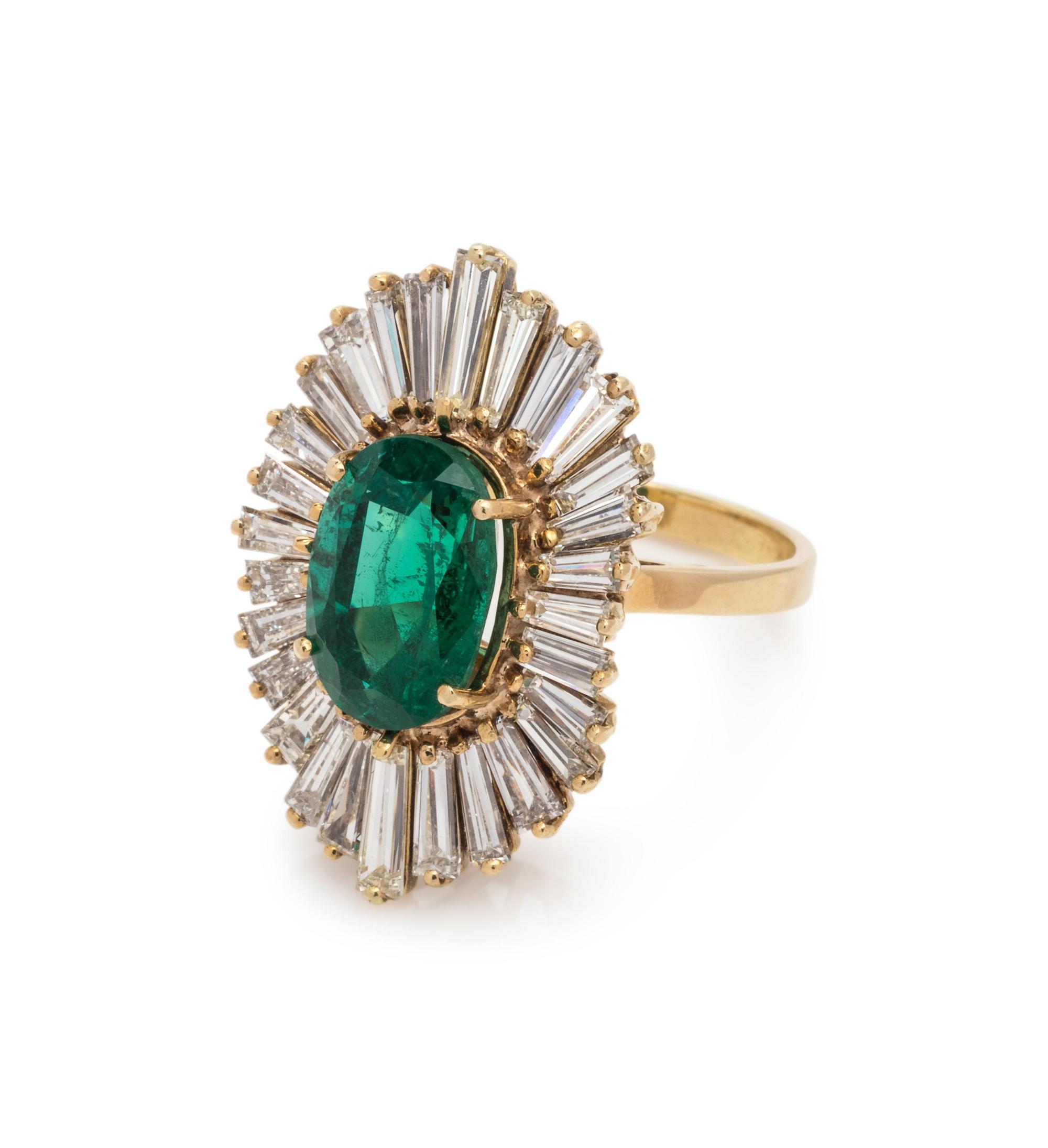 Emerald and Diamond Ring