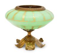 A French Gilt Metal and Opaline Glass Center Bowl