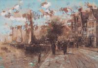 A Pair of Decorative Paintings Height of largest frame 7 1/2 x width 9 3/4 inches.