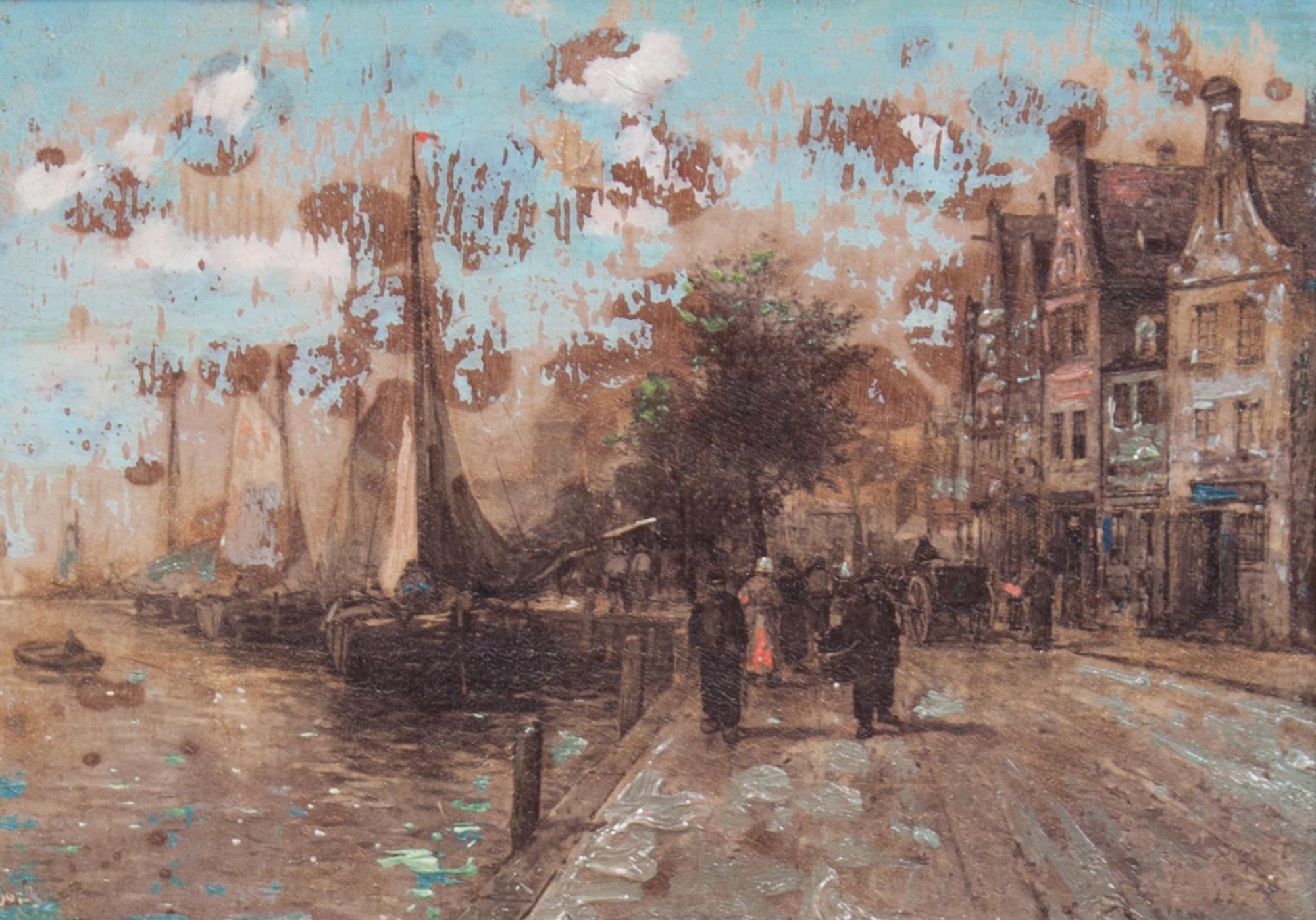A Pair of Decorative Paintings Height of largest frame 7 1/2 x width 9 3/4 inches.
