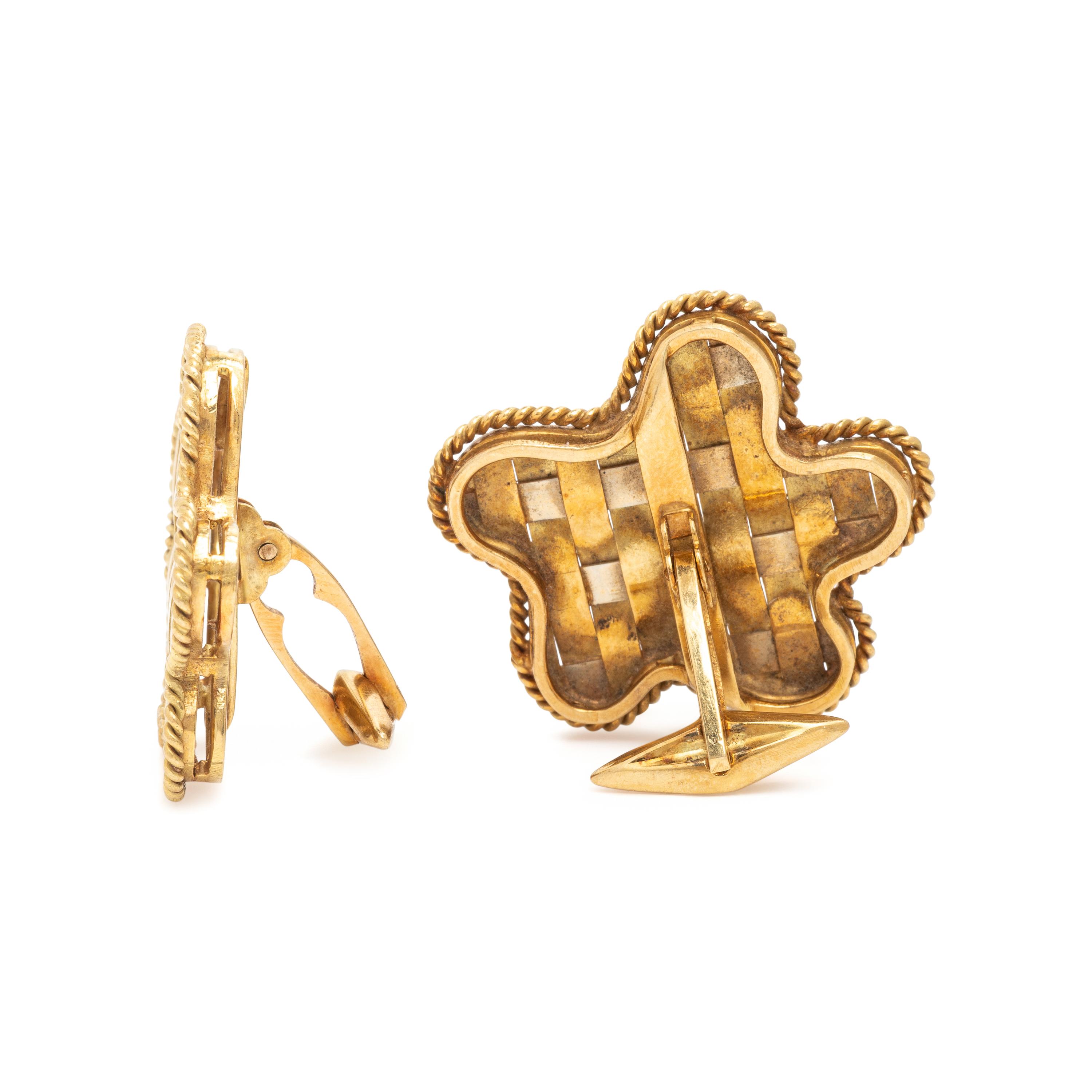 Bicolor Gold Woven Cufflinks