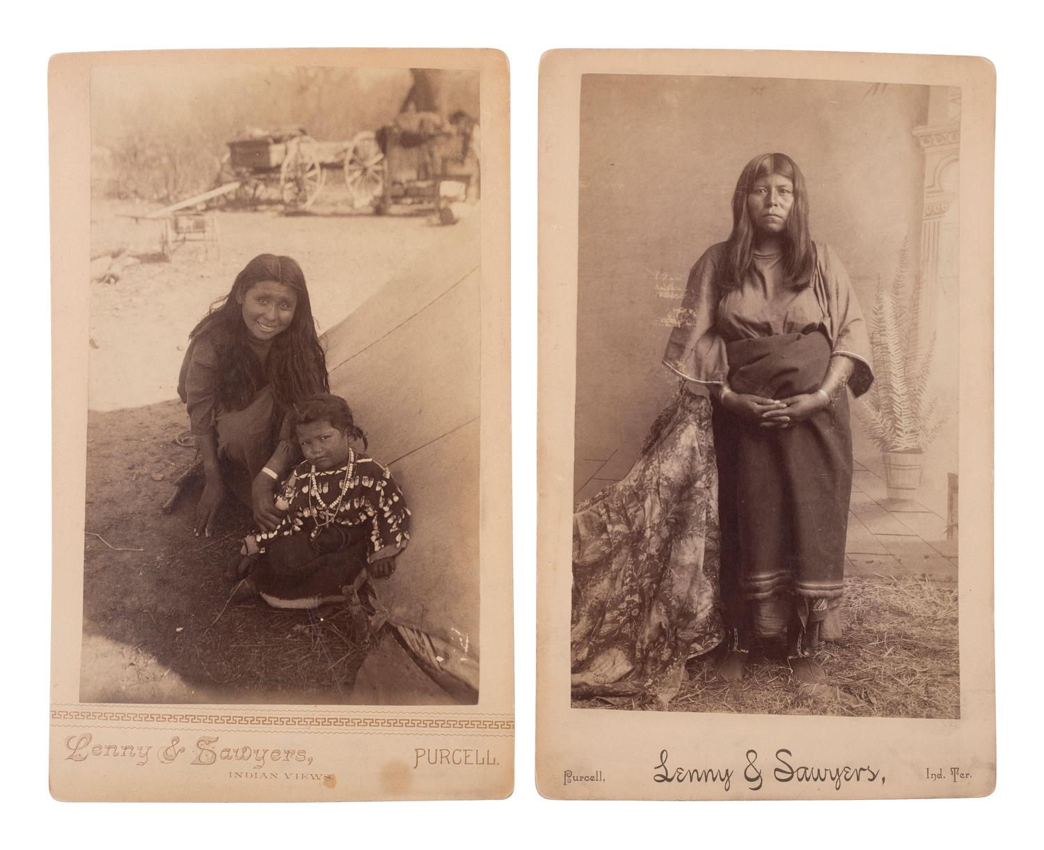 [NATIVE AMERICANS]. LENNY & SAWYERS, photogs. 2 boudoir photographs of Comanche subjects.