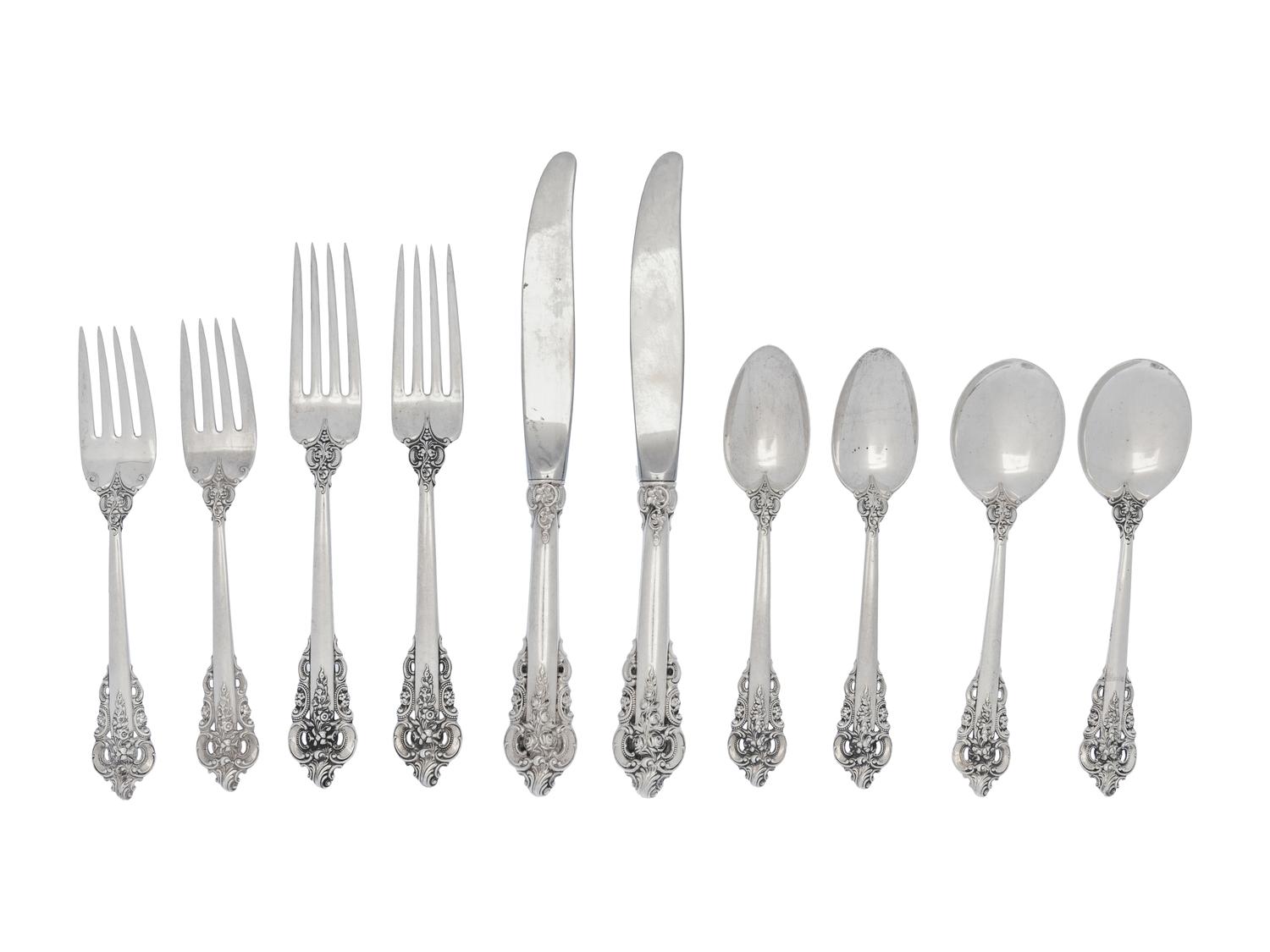 A Wallace Grand Baroque Silver Flatware Service