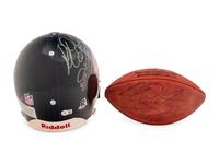 A Richard Dent Signed Autograph Riddell Chicago Bears Full Size Helmet and Wilson NFL Football (Beckett Authentication Services BAS Certified),