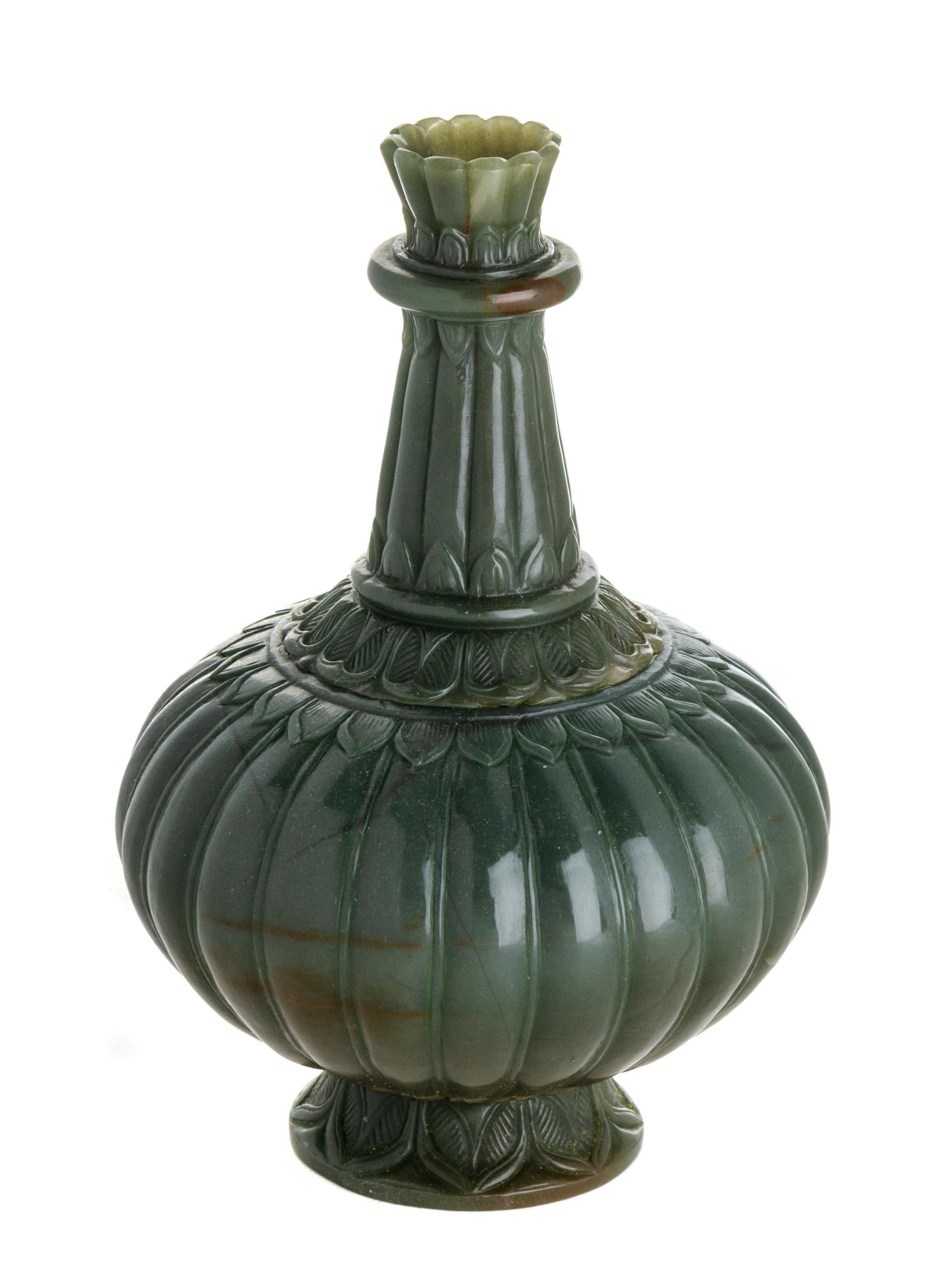 A Mughal Style Jade Vase Height 7 3/8 inches. — 20TH CENTURY