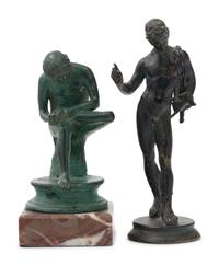 Two Grand Tour Bronze Figures Depicting Narcissus and Spinario