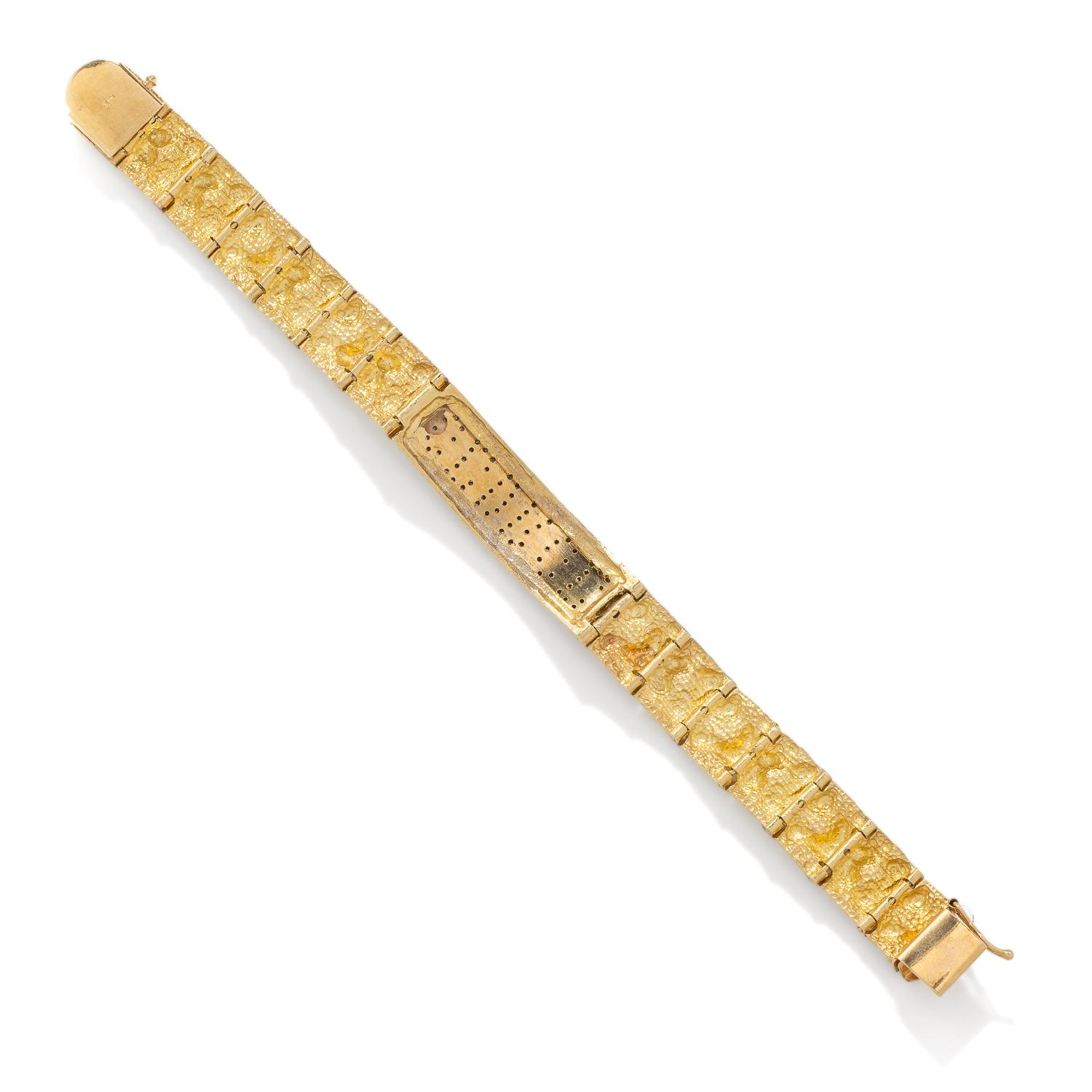 DIAMOND AND YELLOW GOLD 'GEORGE' BRACELET