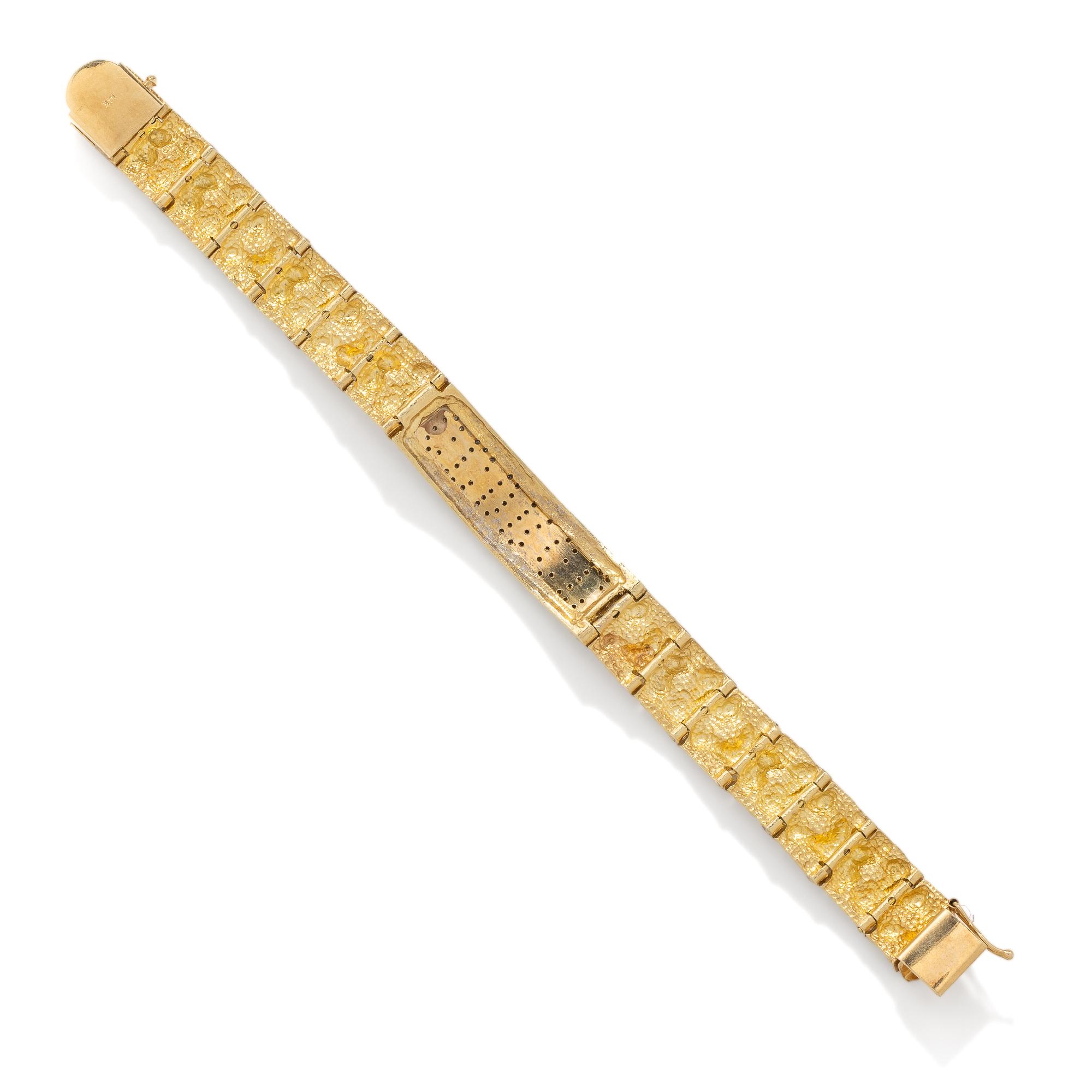 DIAMOND AND YELLOW GOLD 'GEORGE' BRACELET