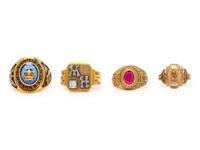 A Collection of 10 Karat Yellow Gold Rings,