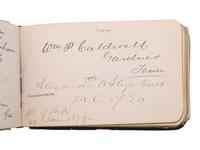 HAYES, Rutherford B. (1822-1893). Autograph book featuring signature of Hayes ("R.B. Hayes"), as President, and members of his cabinet and the 45th US Congress.