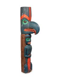 Reproduction Northwest Coast-Style Polychrome Totem Pole