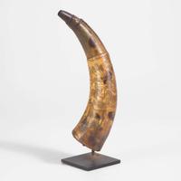 A carved and incised powder horn Pennsylvania, dated "1787"