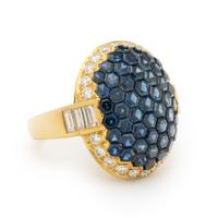 LEVIAN, SAPPHIRE AND DIAMOND RING