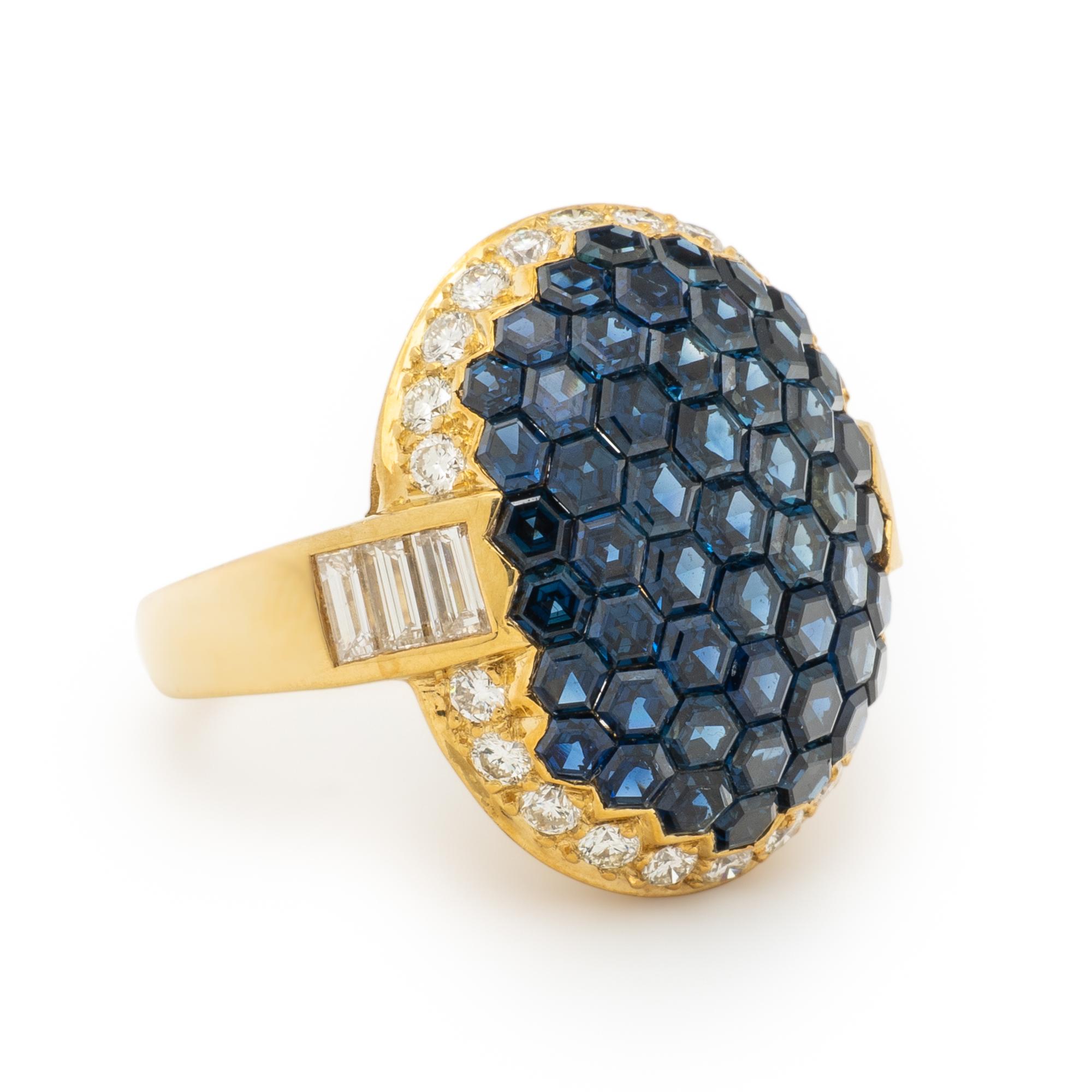 LEVIAN, SAPPHIRE AND DIAMOND RING