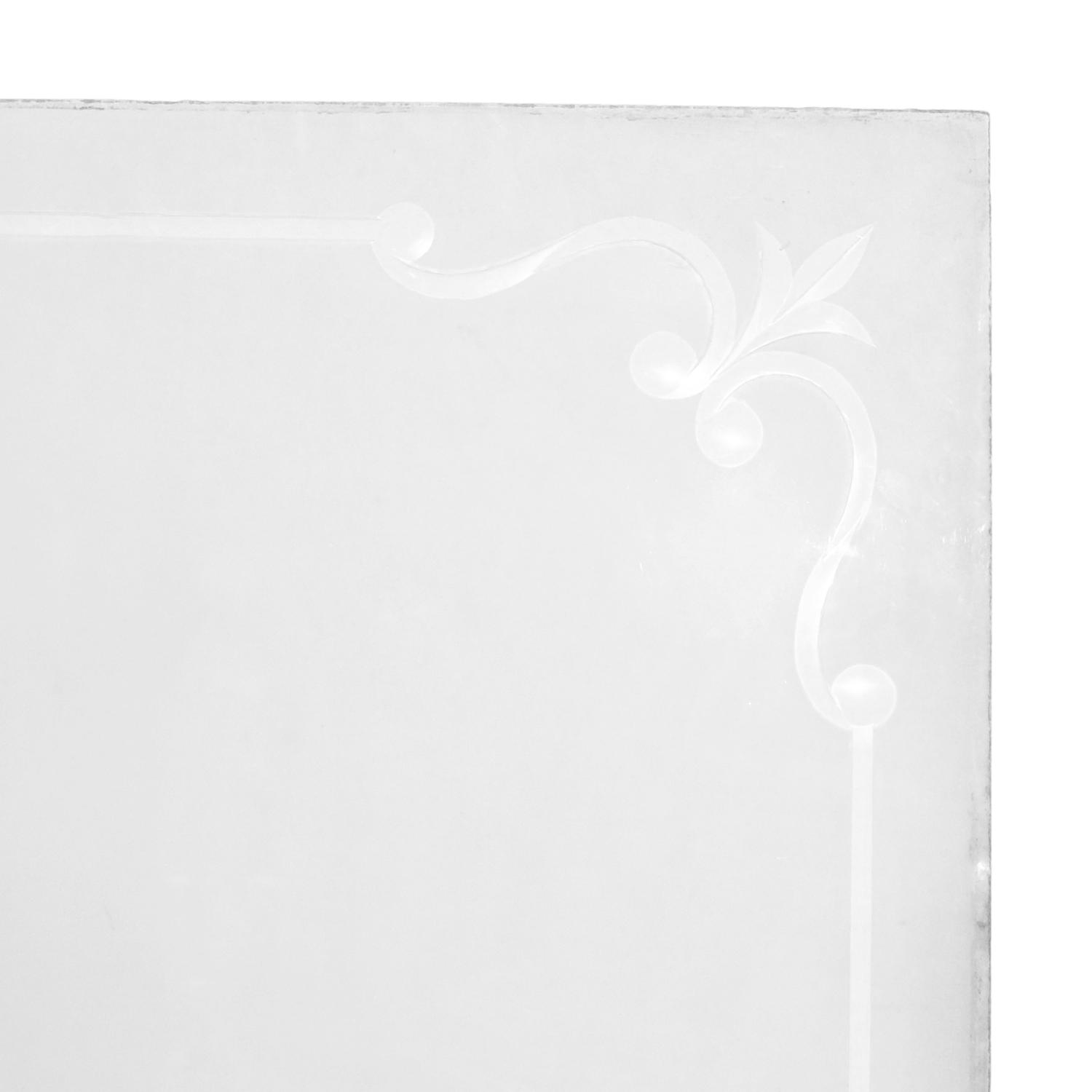 An Etched Glass Pub Window Panel 21.5" W x .25" D x 33.5" H — England, 19th Century