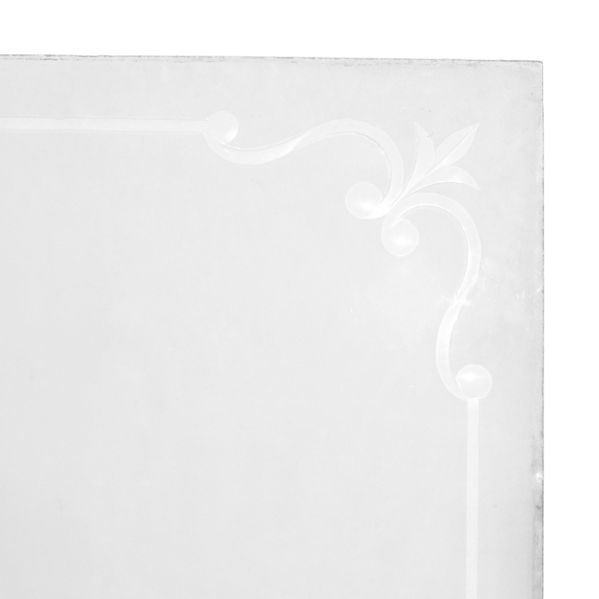 An Etched Glass Pub Window Panel 21.5" W x .25" D x 33.5" H — England, 19th Century
