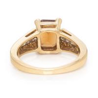 Yellow Gold, Zircon, and Diamond Ring