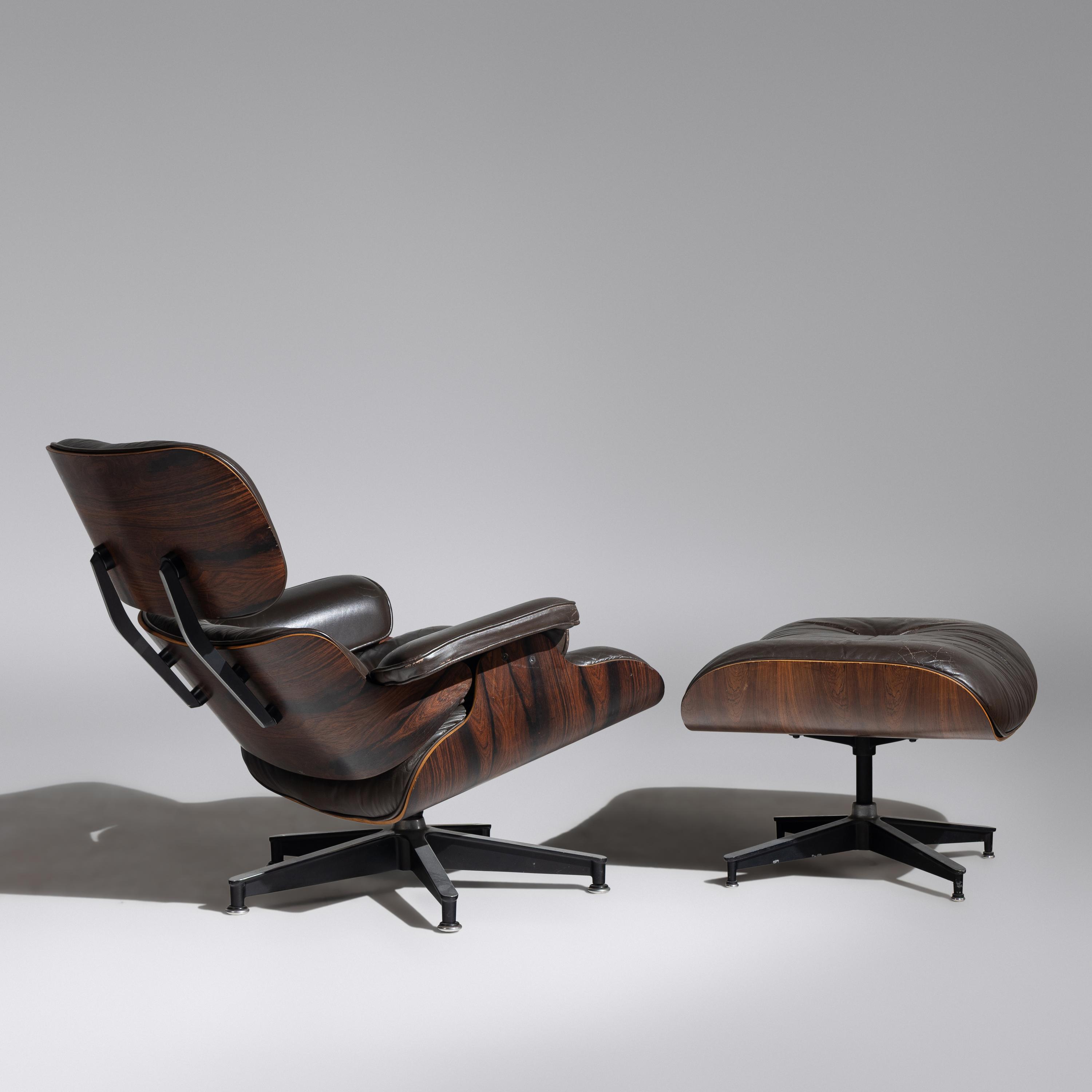 Charles and Ray Eames (American, 1907–1978 | 1913–1988) — Brown 670 Lounge Chair and 671 Ottoman Herman Miller USA, designed 1956