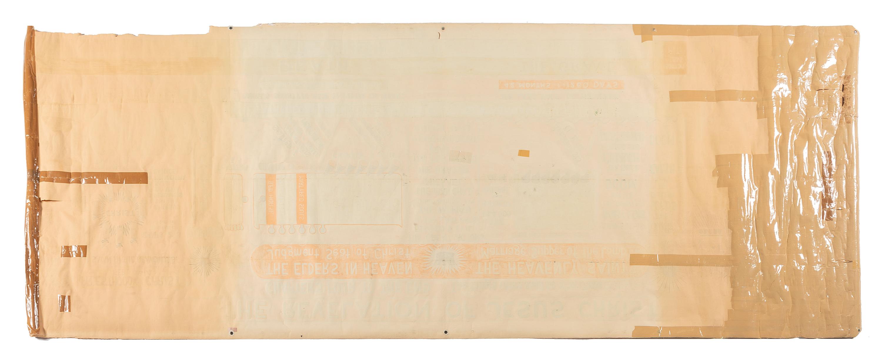 [RELIGION]. The Revelation of Jesus Christ . Illustrated church tent revival banner. [ca 1910s-1920s].