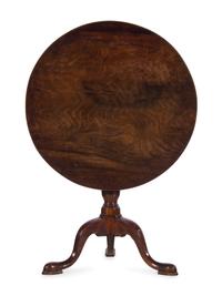 A George III Style Carved Mahogany Tilt-Top Tea Table