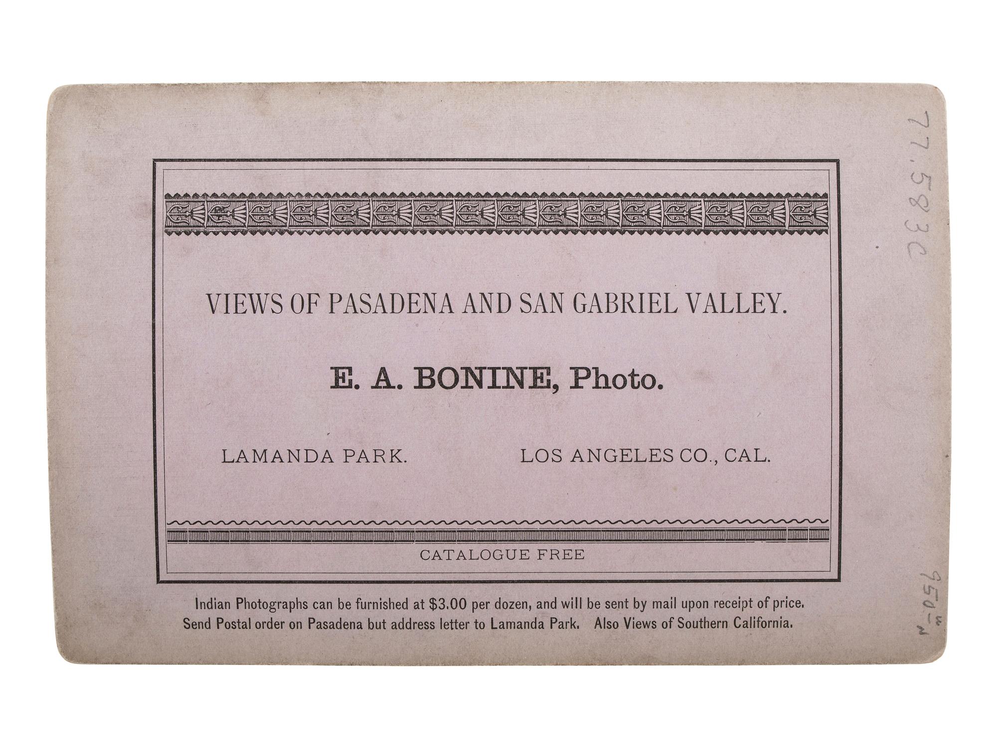 [NATIVE AMERICANS]. BONINE, E.A., photographer. Boudoir photograph of Yuma Indian women of Arizona. Los Angeles Co., CA.
