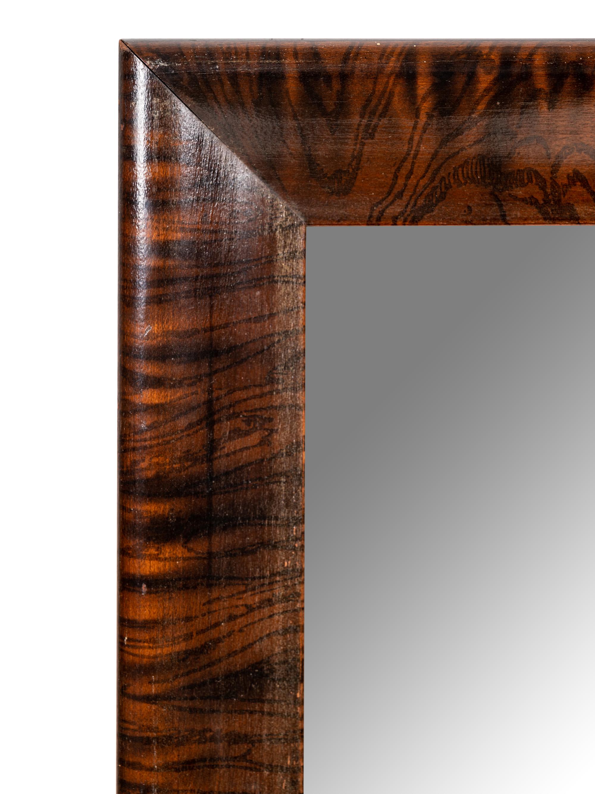A Continental Burlwood Mirror