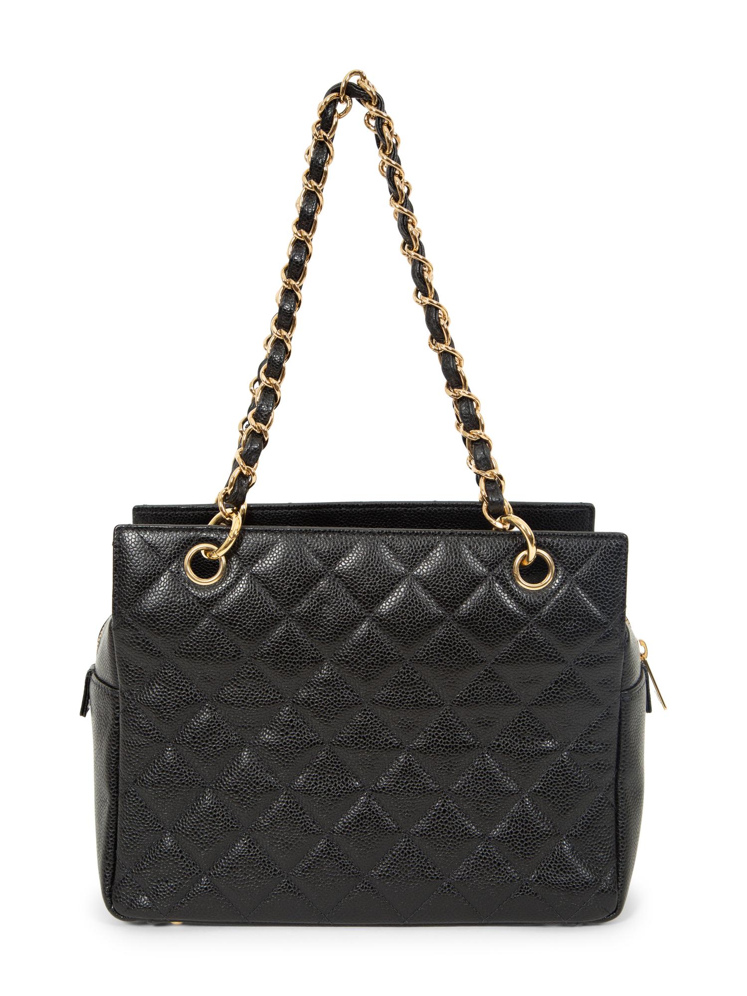 Chanel Shoulder Tote in Black Caviar Leather, 2004