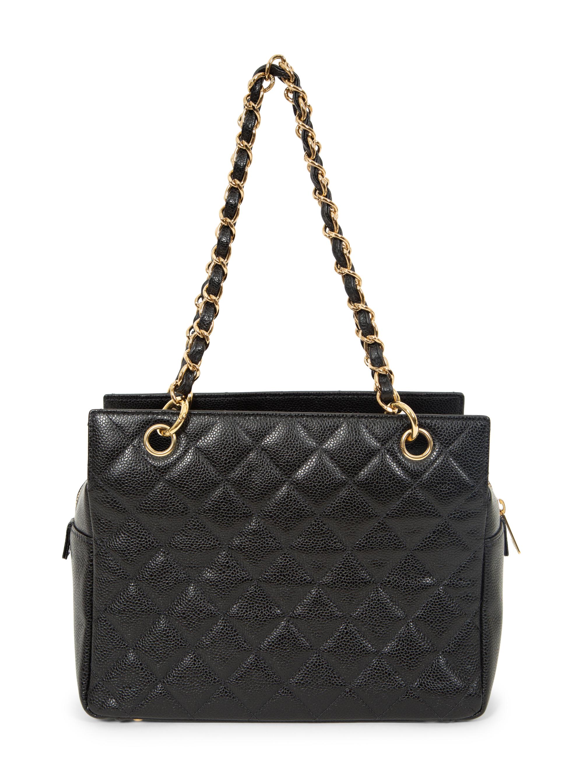Chanel Shoulder Tote in Black Caviar Leather, 2004