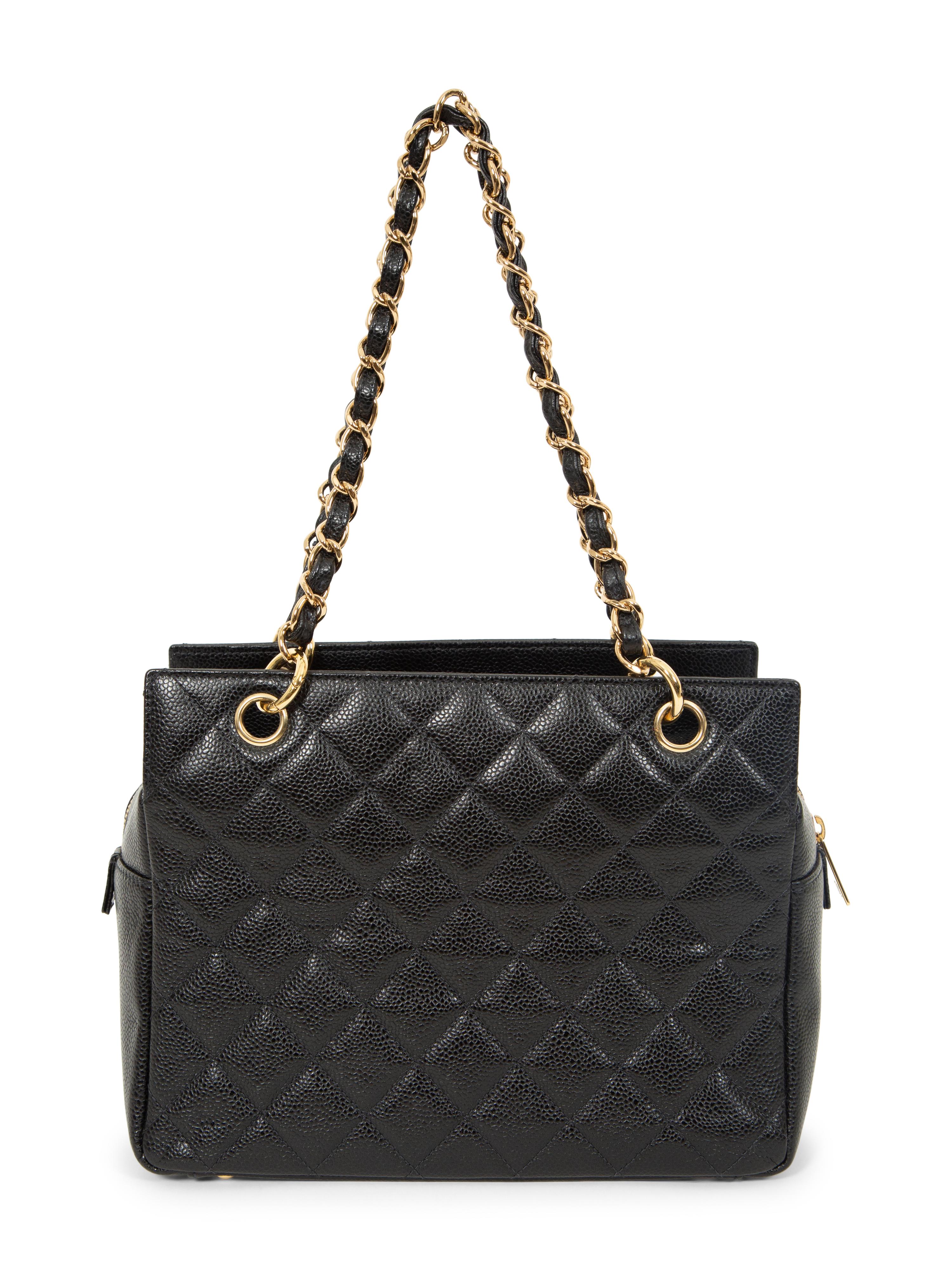 Chanel Shoulder Tote in Black Caviar Leather, 2004