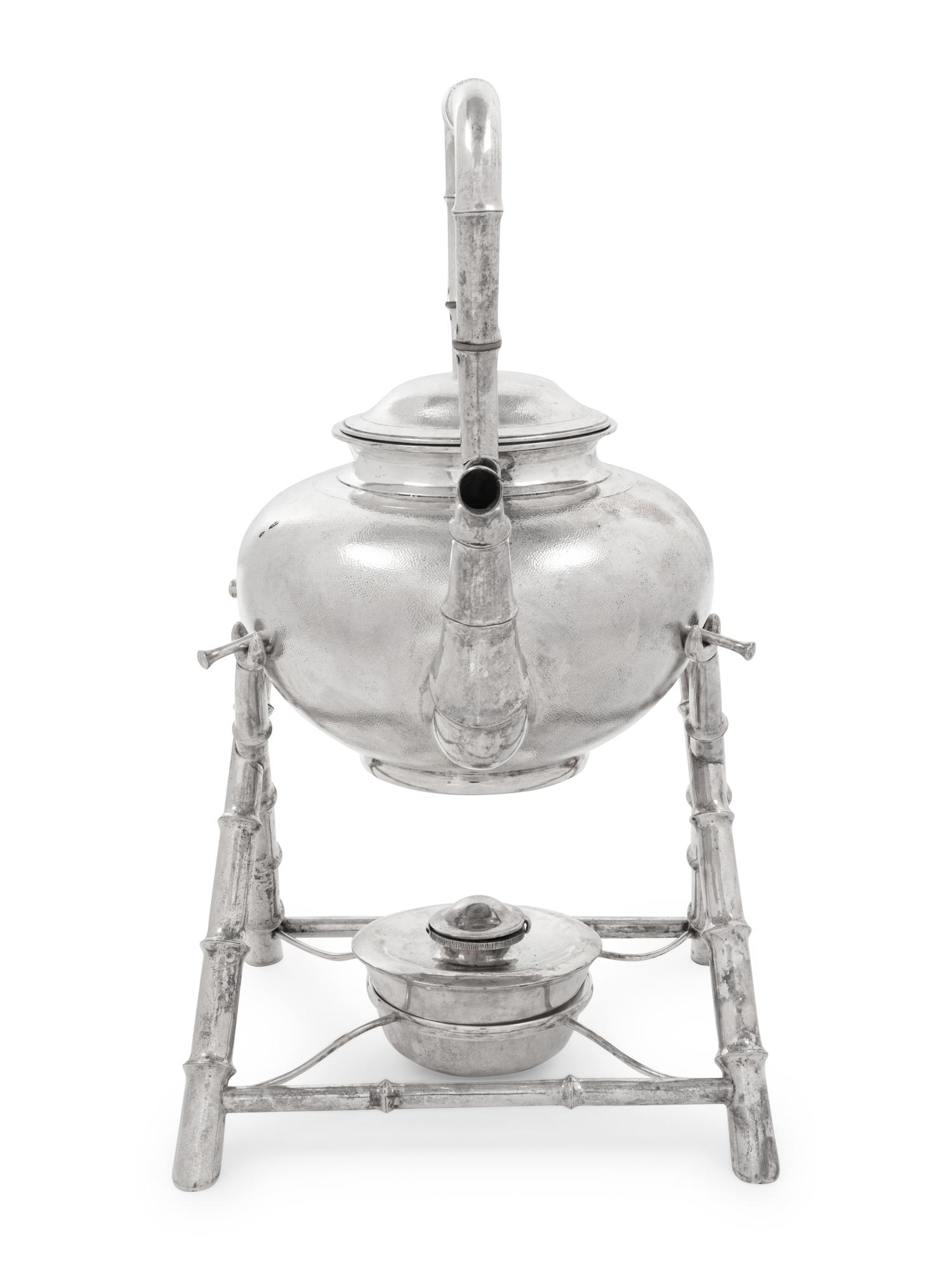 A Chinese Export Silver Teapot and Stand
