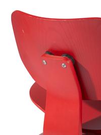 Pair of Red LCW Chairs Herman Miller, USA