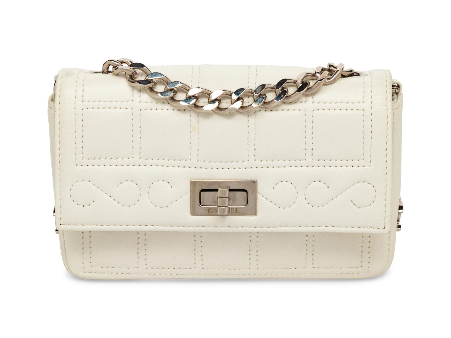 CHANEL, WHITE MINI FLAP BAG
