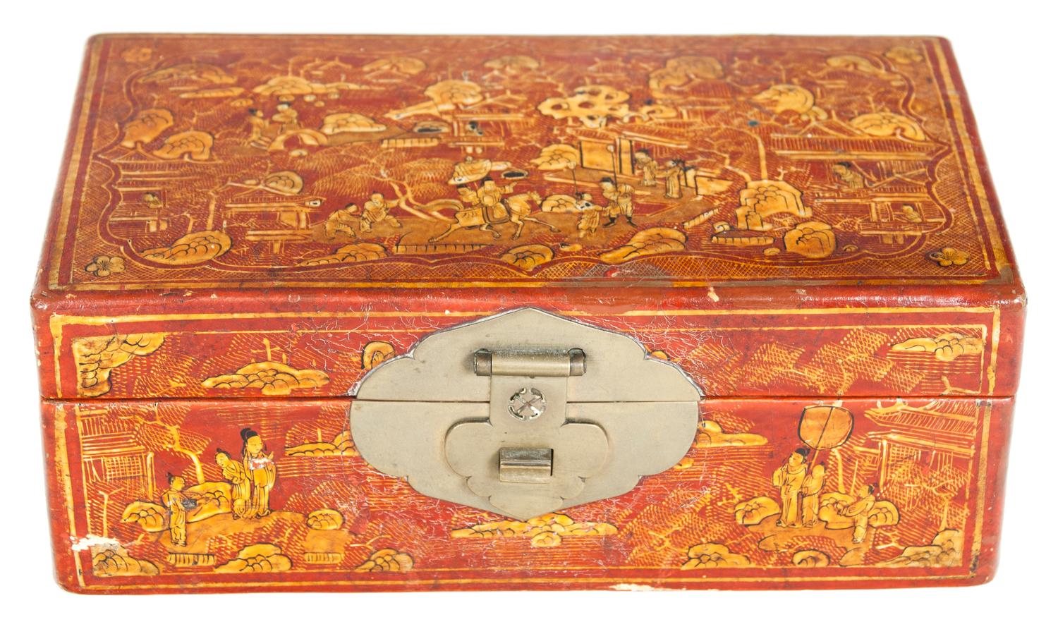 Two Chinese Lacquer Boxes Height 3 1/2 x width 9 x depth 5 1/4 inches. — 19TH CENTURY