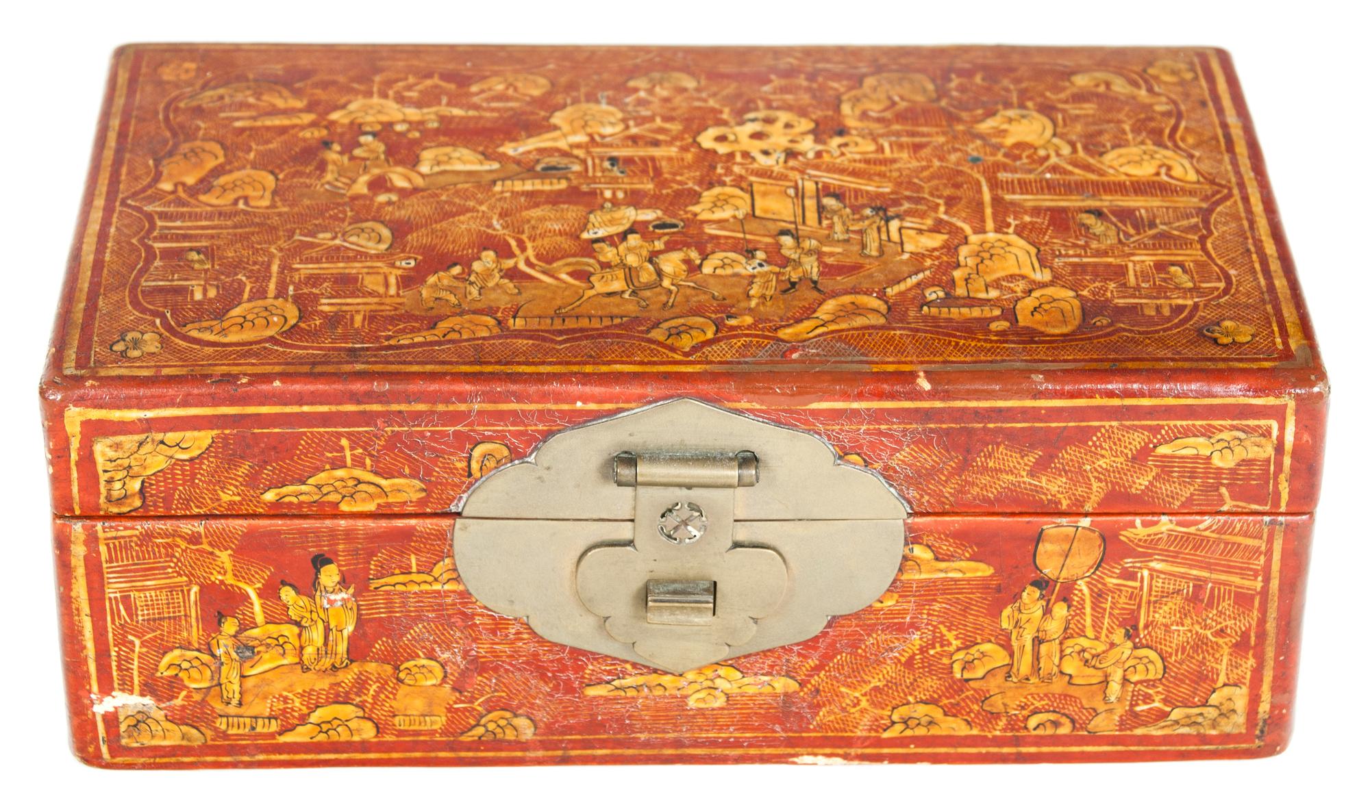 Two Chinese Lacquer Boxes Height 3 1/2 x width 9 x depth 5 1/4 inches. — 19TH CENTURY