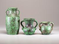 Three Coppertone Two-Handled Vases