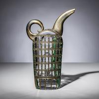 José Chardiet (Cuban, b. 1956) — Silver Flat & Sharp Sculptural Teapot, 2004