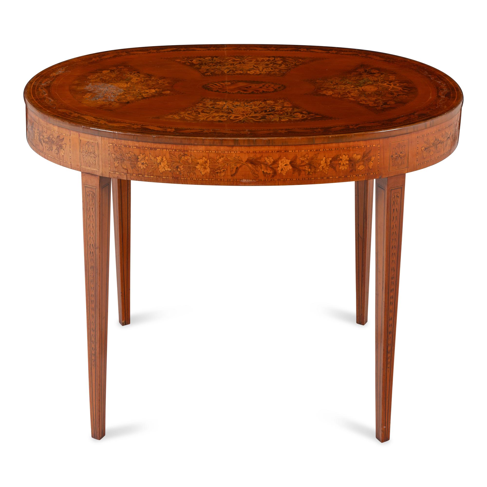 A Continental Marquetry Center Table