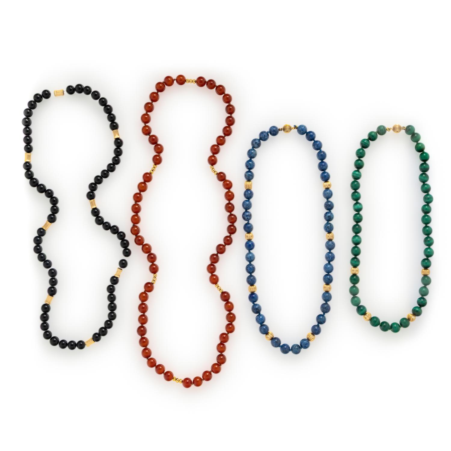 Collection of Hardstone Bead Necklaces