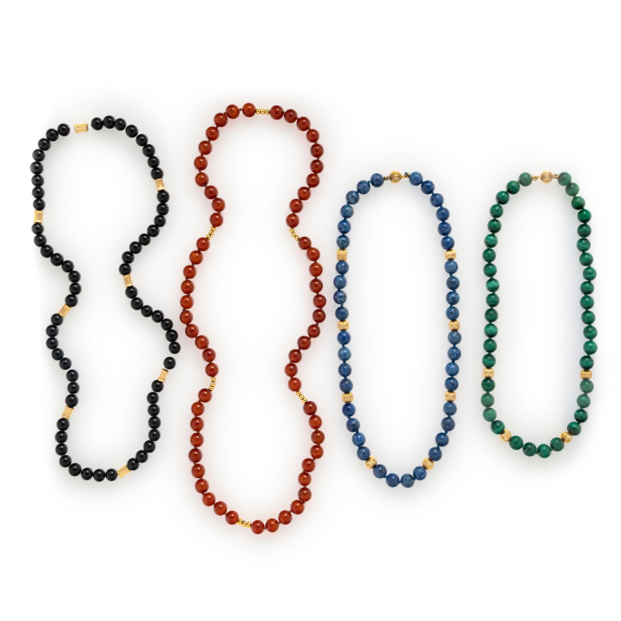 Collection of Hardstone Bead Necklaces