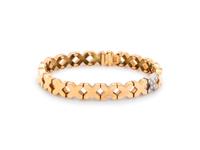 TIFFANY & CO., YELLOW GOLD AND DIAMOND 'X' BRACELET