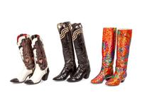 Three Pairs Women's Cowboy Boots