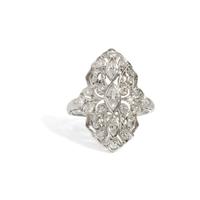 ART DECO, PLATINUM AND DIAMOND RING