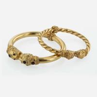 A Pair of Two Etruscan Style Bangle Bracelets