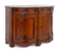 A Victorian Mahogany Marble-Top Parlor Cabinet