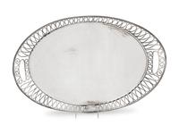 A Silver-Plate Reticulated Tray