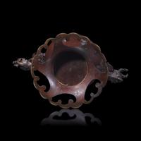 A Japanese Patinated Bronze Ikebana Vase, Meiji/Taisho Period