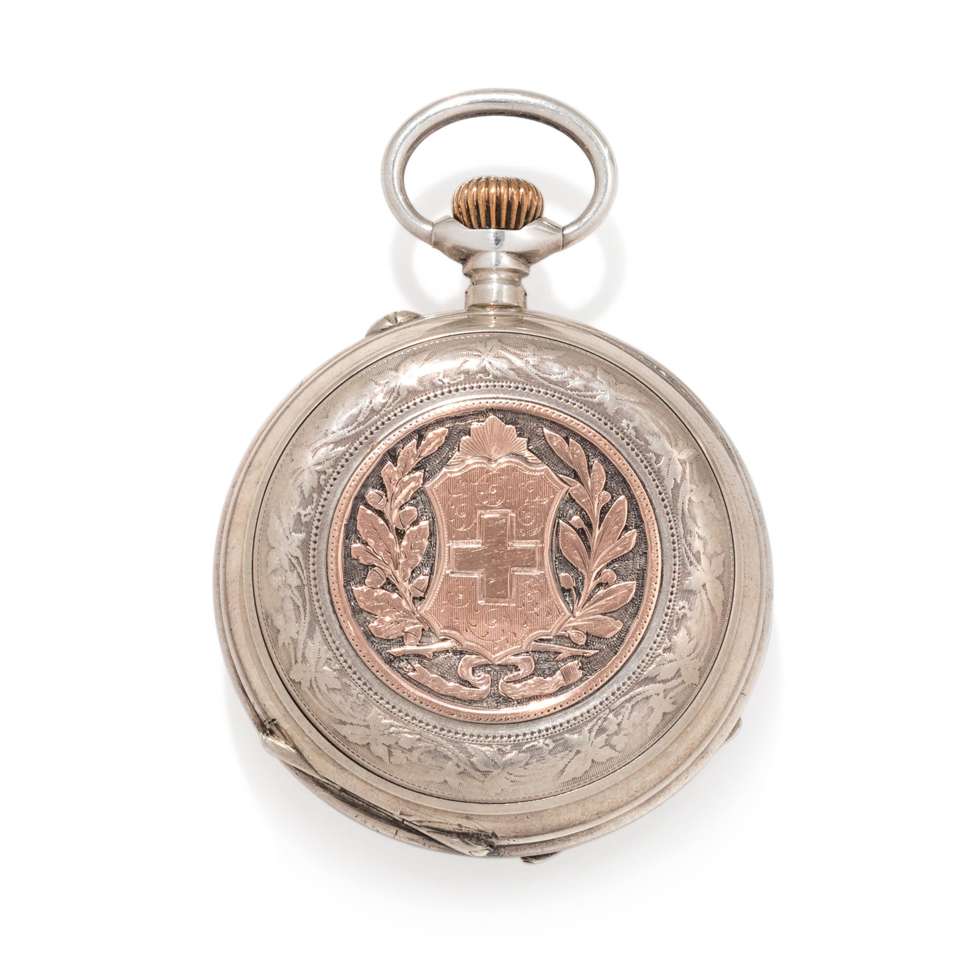 SILVER PERPETUAL CALENDAR OPEN FACE POCKET WATCH