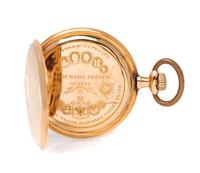 A 14 Karat Rose Gold Open Face Pocket Watch, Audemars Freres,