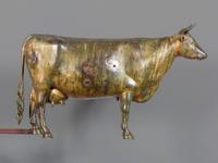 A Molded and Parcel Gilt Copper and Zinc Steer Weathervane