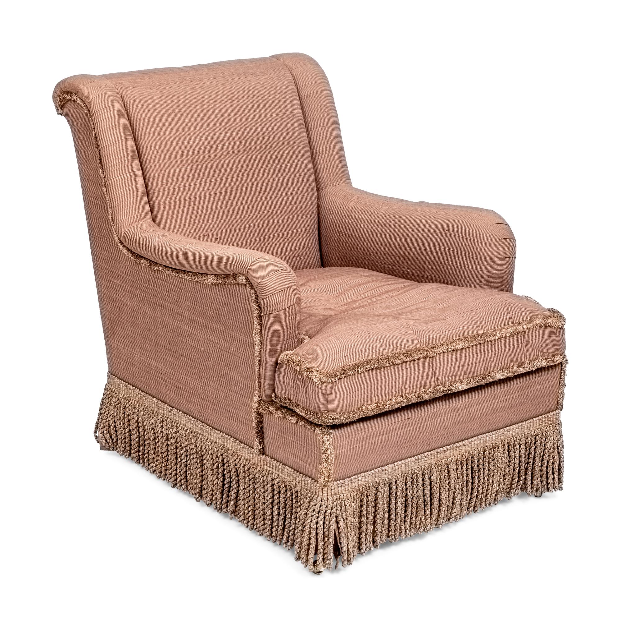 An English Upholstered Easy Chair